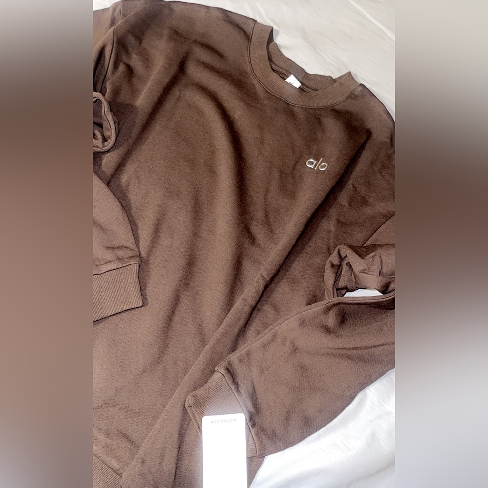 ALO Yoga Brown Crewneck Sweater